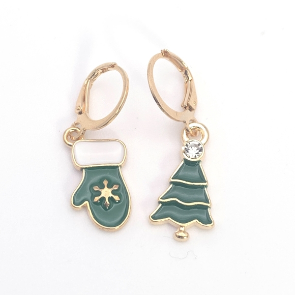 Mismatched Christmas Tree and Glove Earrings - Picture 2 of 5